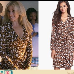 DVF leopard print wrap dress SZ 8